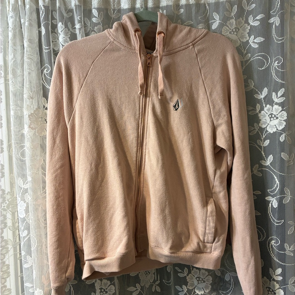 Volcom stone Pink Zip-Up Hoodie size medium